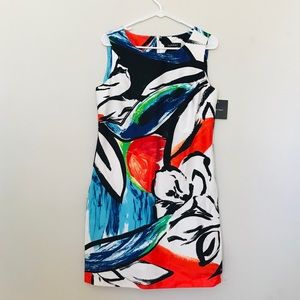 Ellen Tracy flowered/abstract dress